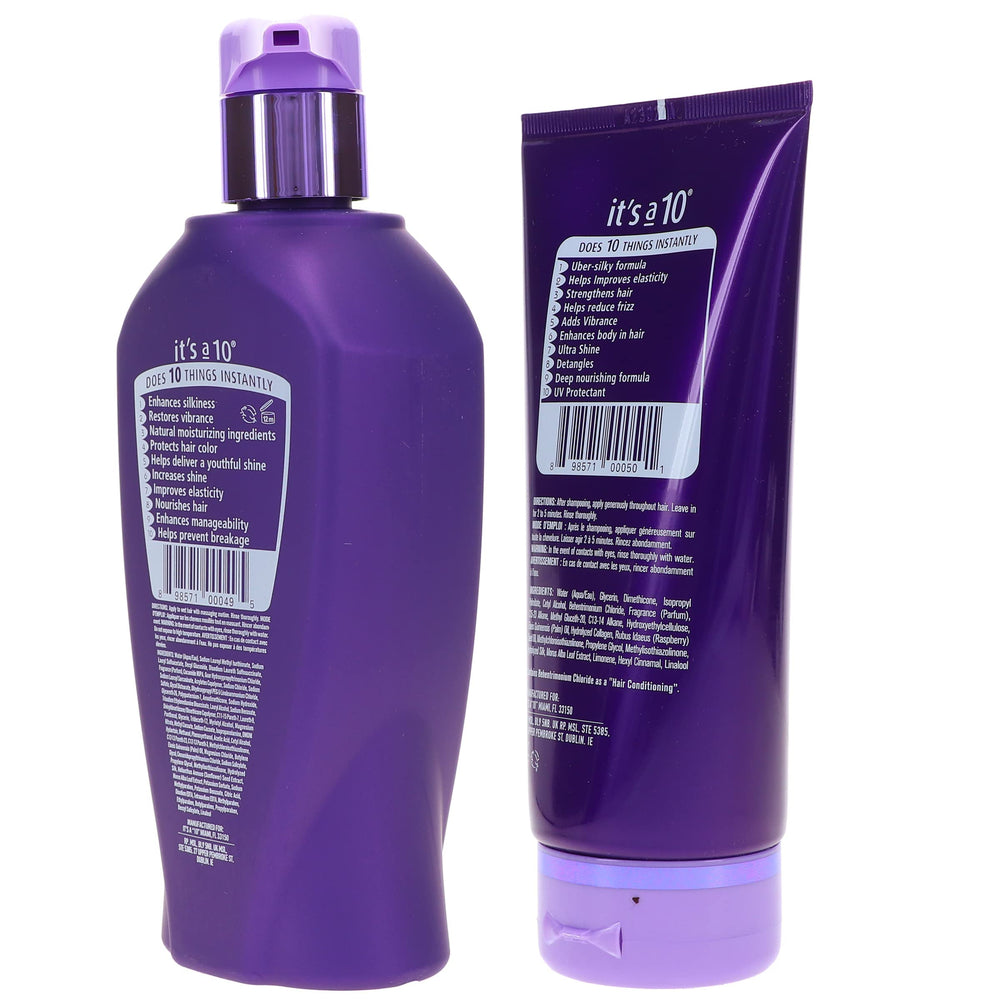 It's a 10 Silk Express Miracle Silk Duo Pack front—convenient smoothing haircare duo.