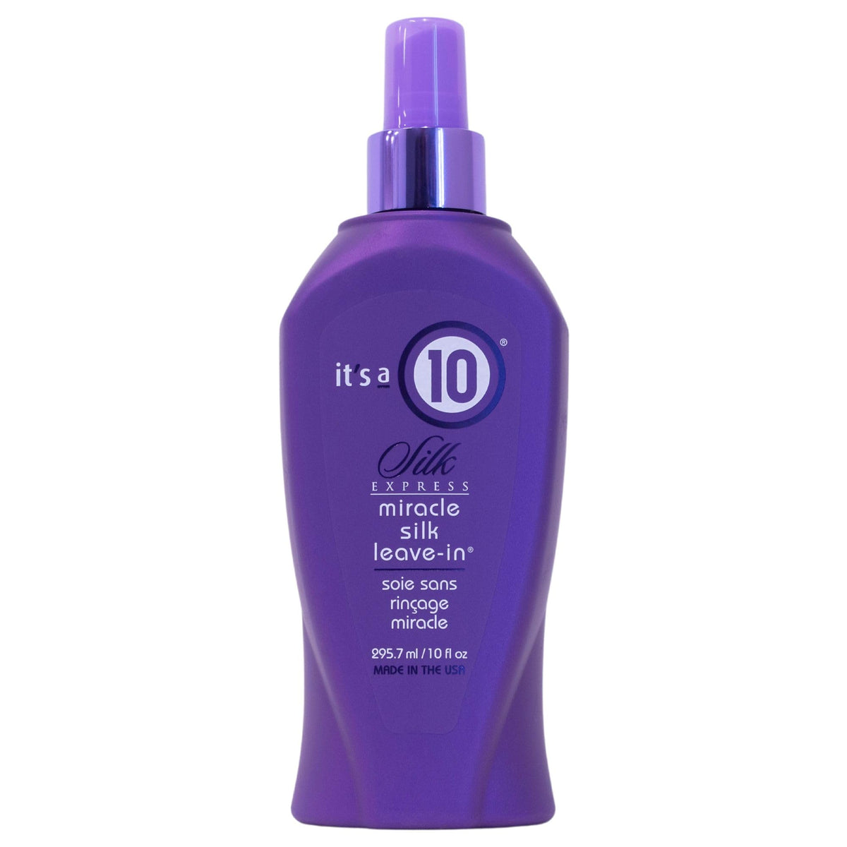 Its-a-10 Silk Express Miracle Silk Leave-In bottle promotes silky smooth hair and easy detangling