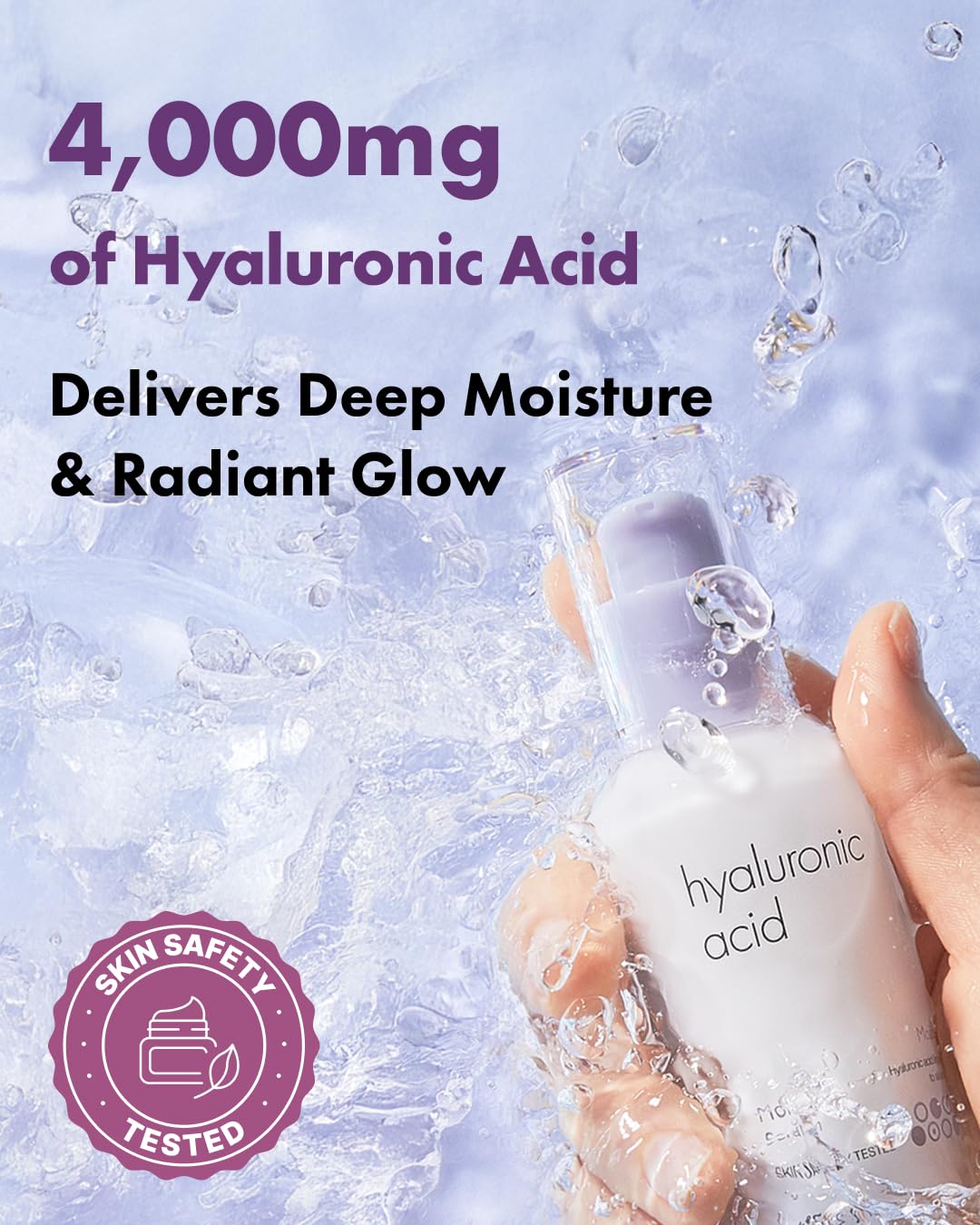 It's SKIN Hyaluronic Acid serum texture close-up showing smooth, non-sticky absorption.