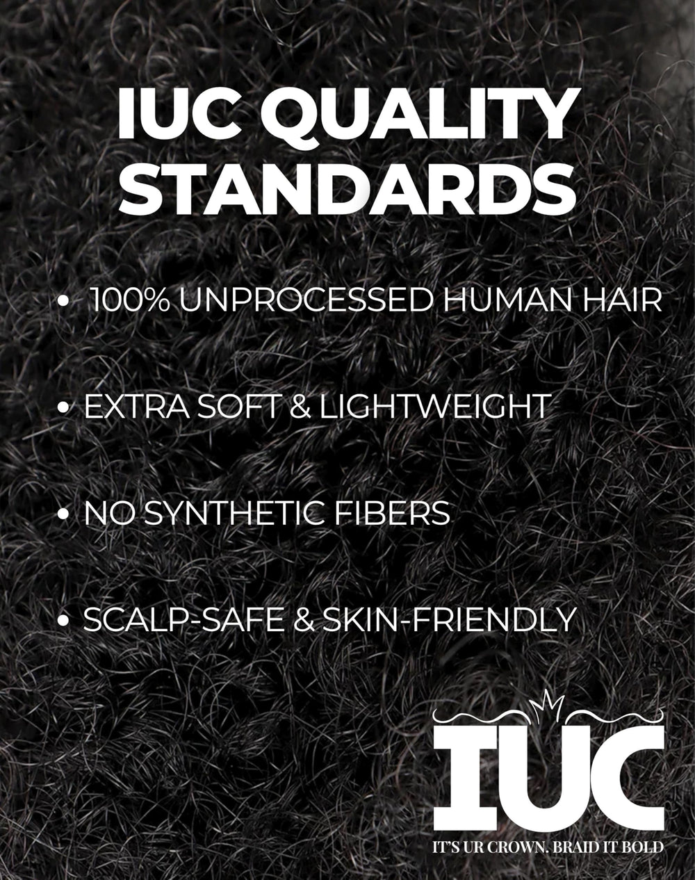 IUC Afro Kinkys 4C afro coils bundle for quick protective styles.