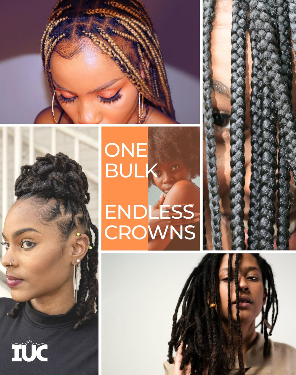 IUC Afro Kinkys color-mix options for custom shade blends.