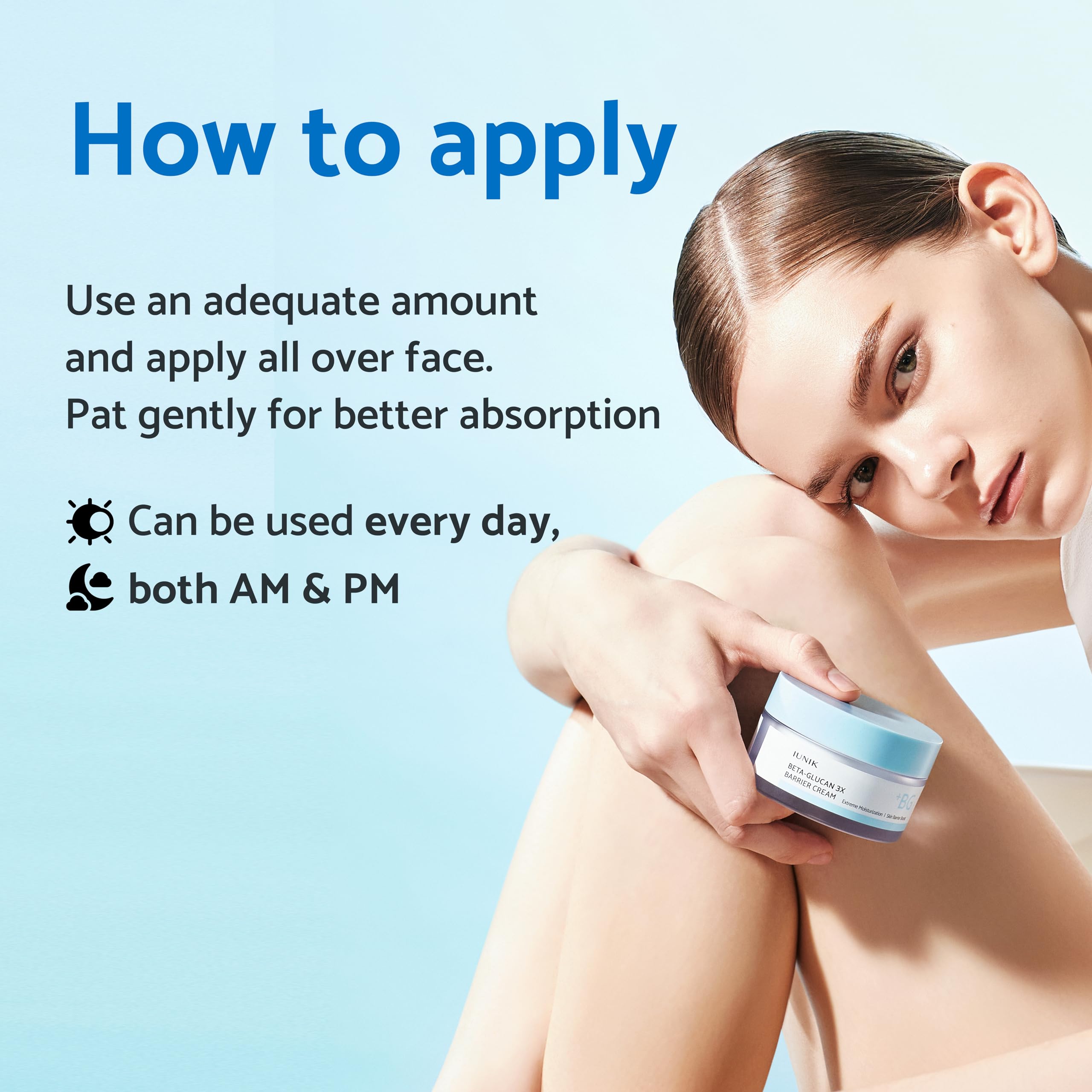 IUNIK Beta-Glucan packaging on vanity for daily Korean skincare routine and moisture.