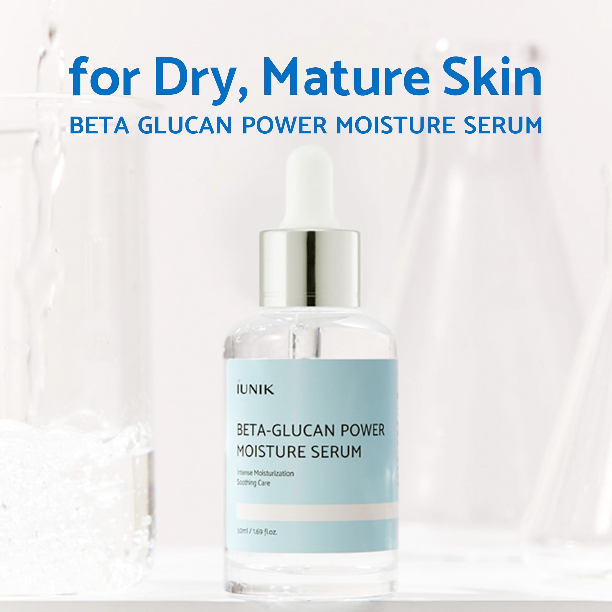 IUNIK Beta-Glucan Daily Moisture Cream texture close-up shows creamy hydration