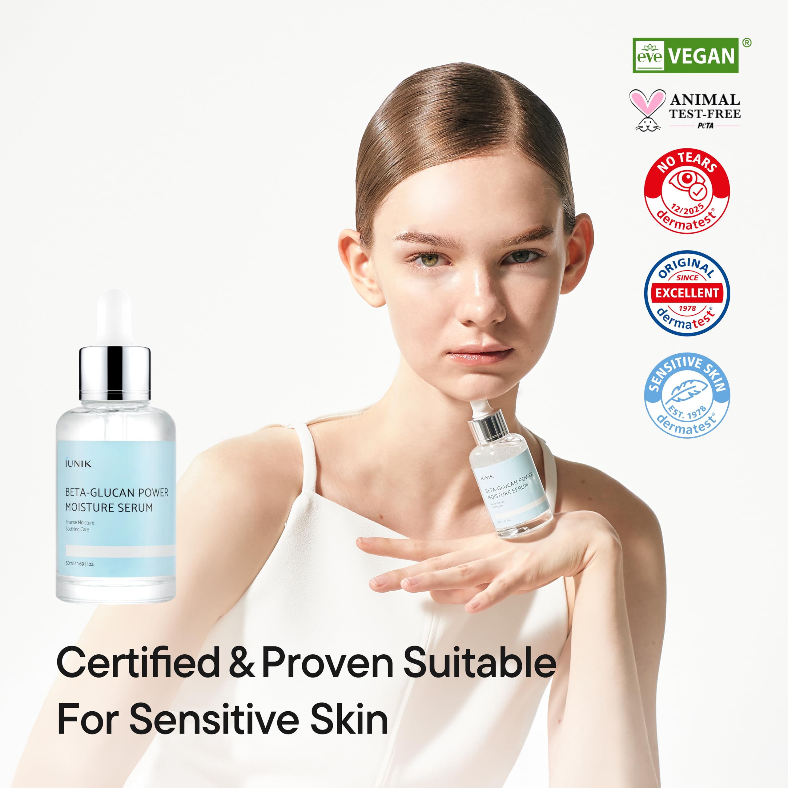 IUNIK Beta-Glucan Power Deep Moisture Serum fresh-face result after morning routine.