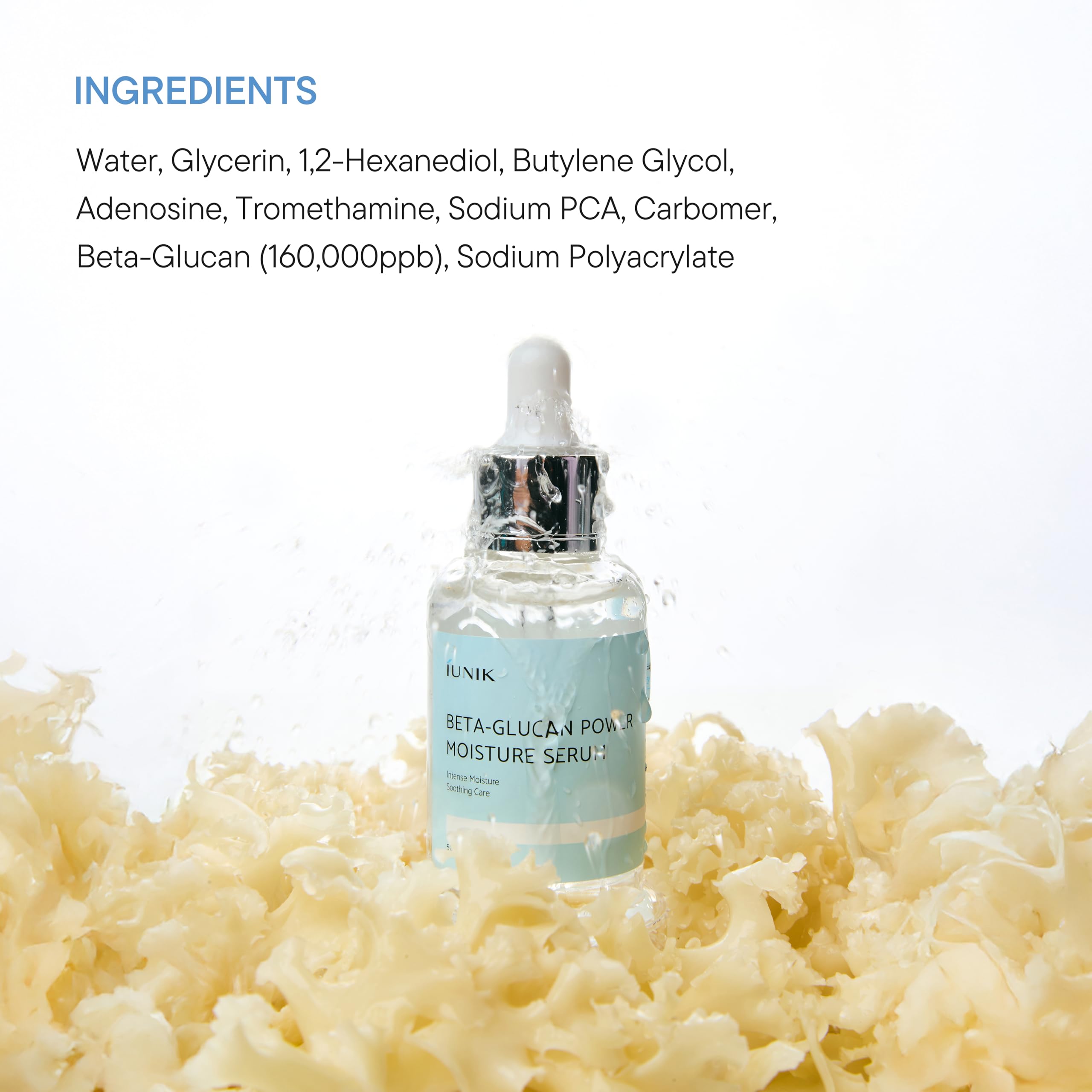 IUNIK Beta-Glucan Power Deep Moisture Serum night-time ritual for hydrated skin.