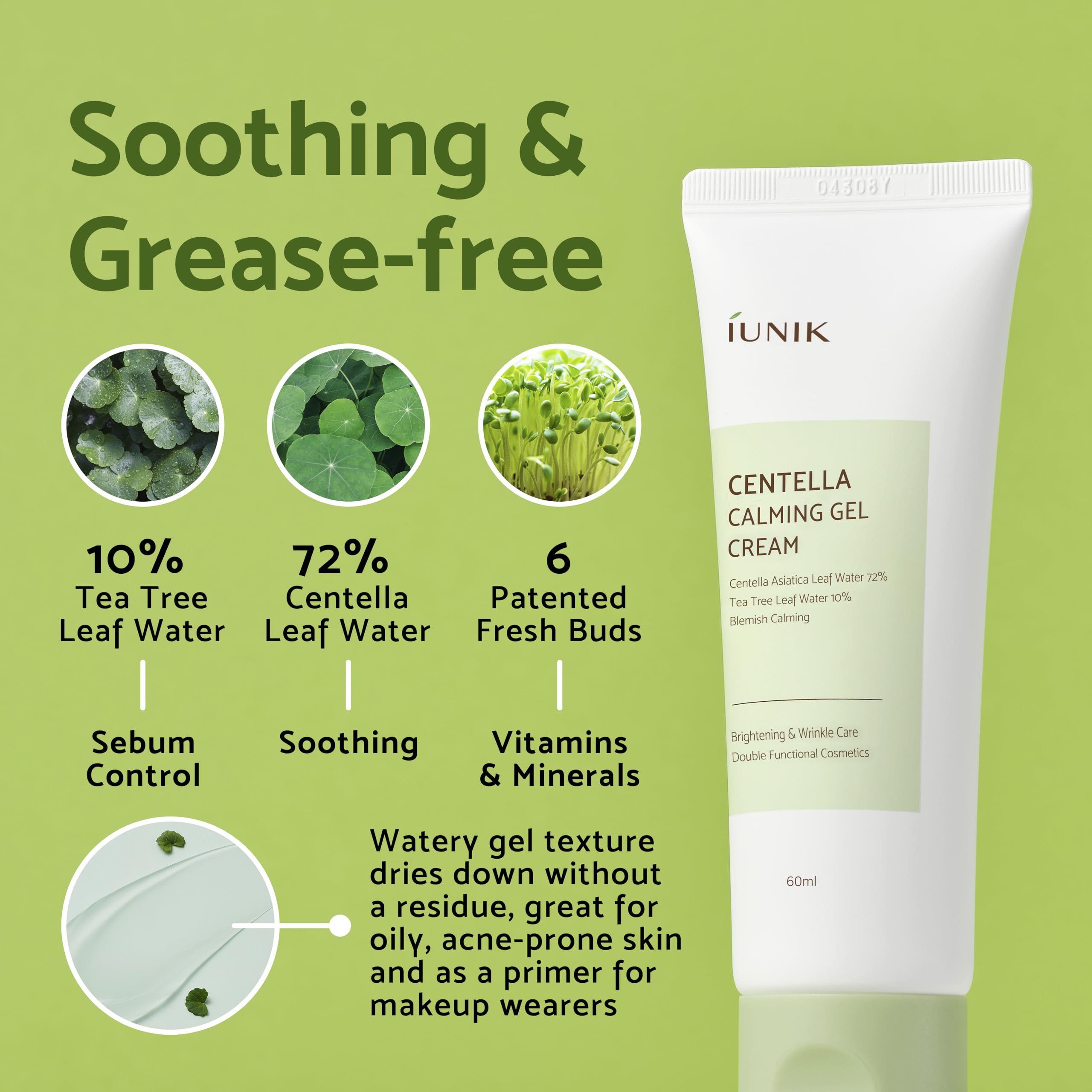 IUNIK Centella 70% with six-bud extracts boosting minerals for healthy glow