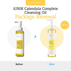 IUNIK cleansing oil pour shows even distribution for effective waterproof makeup removal.