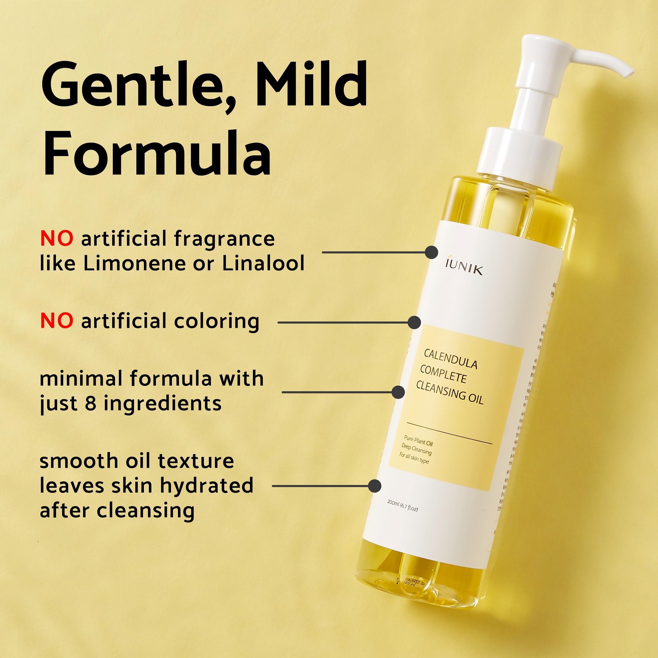 IUNIK cleansing oil during double-cleansing step preps skin with hydration.
