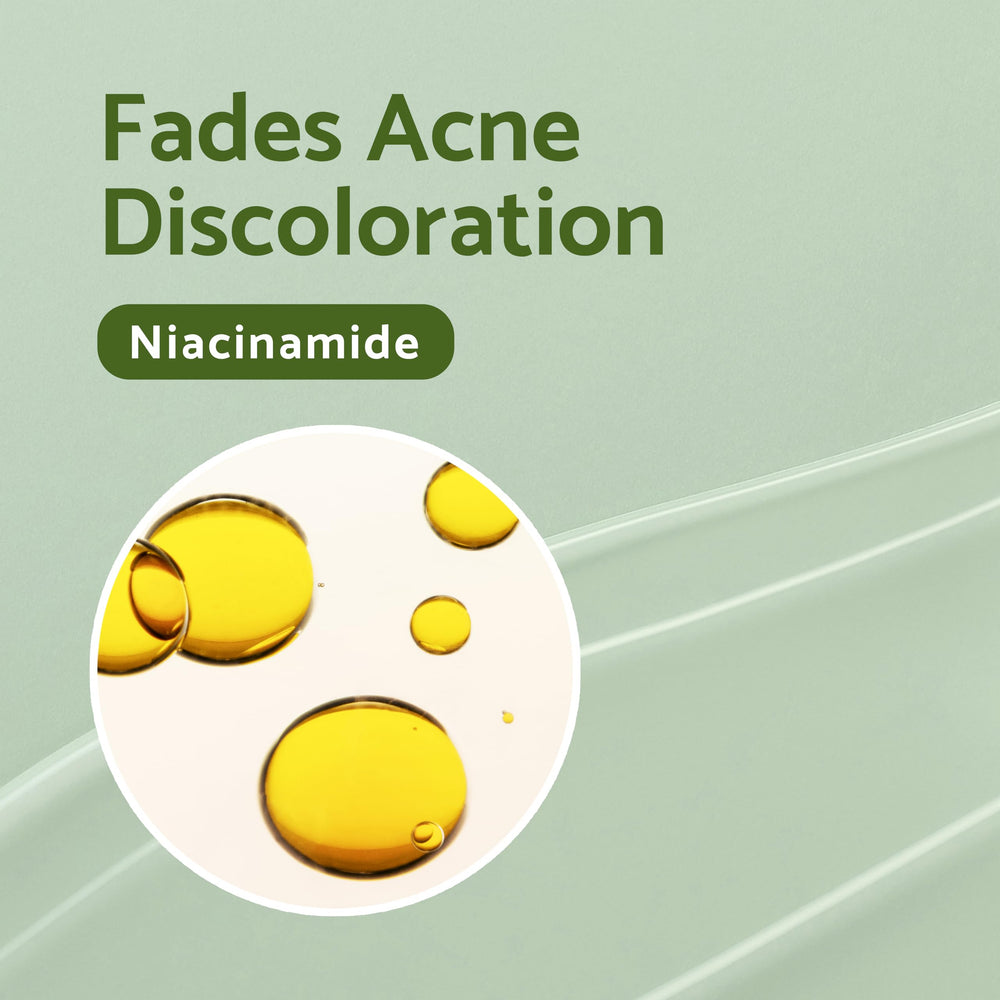 IUNIK tea tree extract icon emphasizes natural clearing benefits without harsh chemicals.