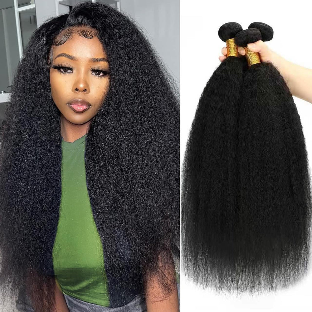 IUTUFTD kinky straight bundles 18 inch packaging; natural fullness for Brazilian virgin hair.