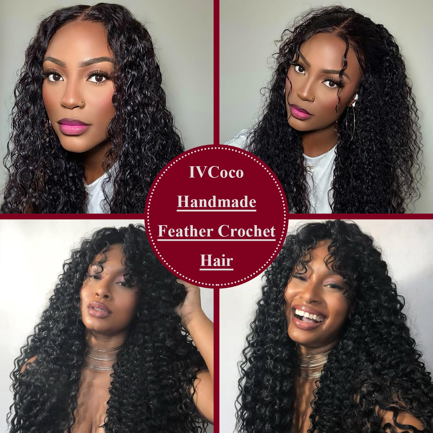 IVCoco natural black deep-wave hair ideal for everyday wear.