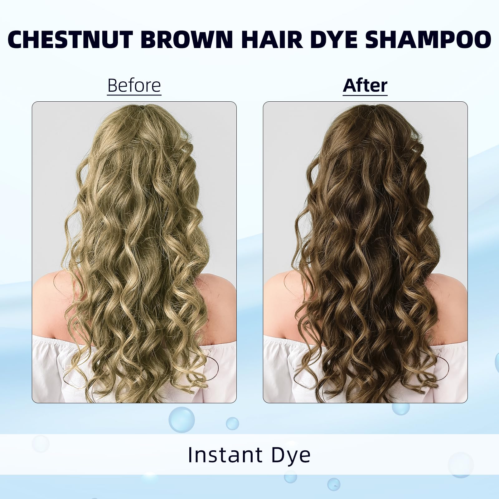 Ivnil Chestnut Brown Hair Dye Shampoo packaging highlights a herbal, paraben-free formula.