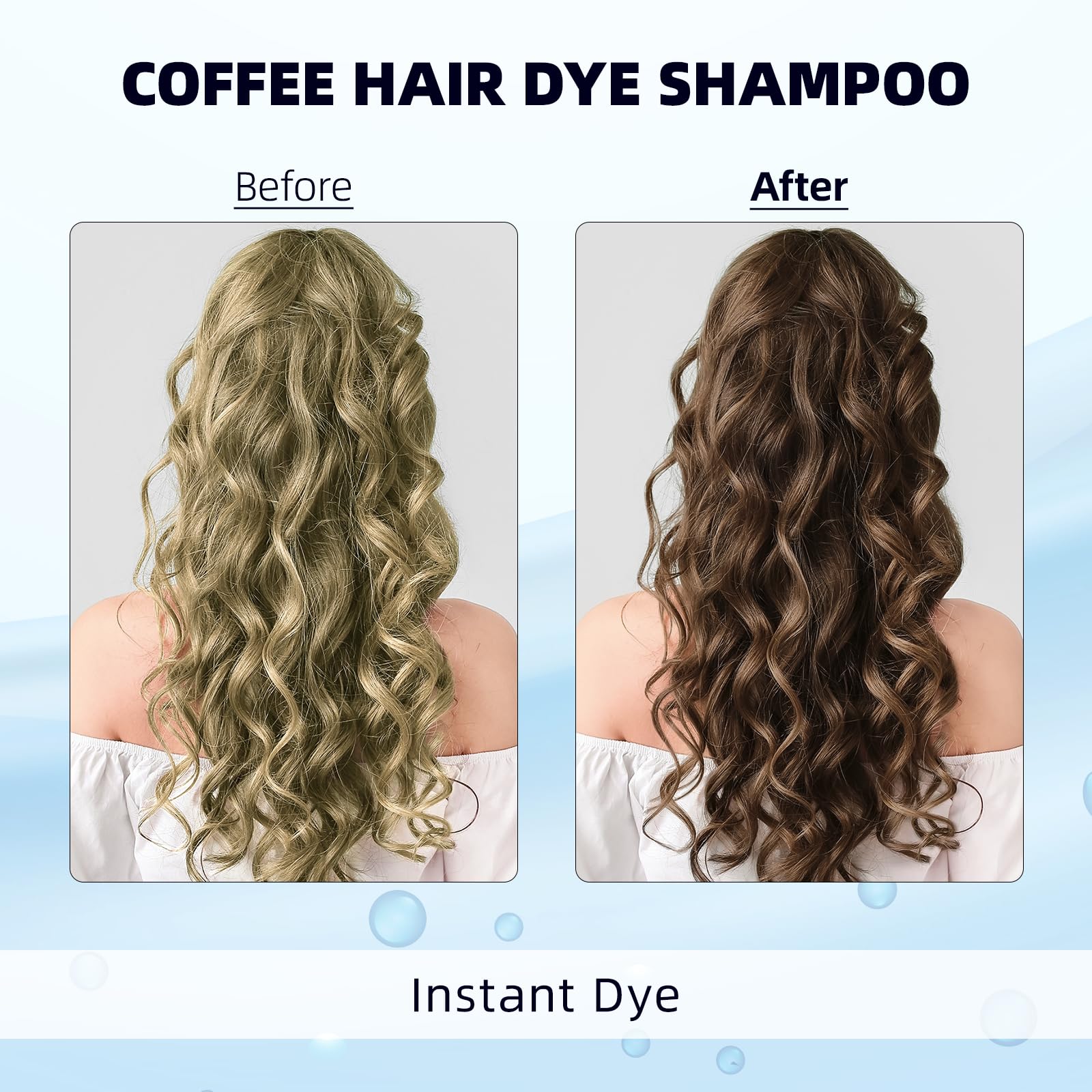 Ivnil Coffee Hair Dye Shampoo rich-lather demonstrates easy at-home color application with salon-like results.