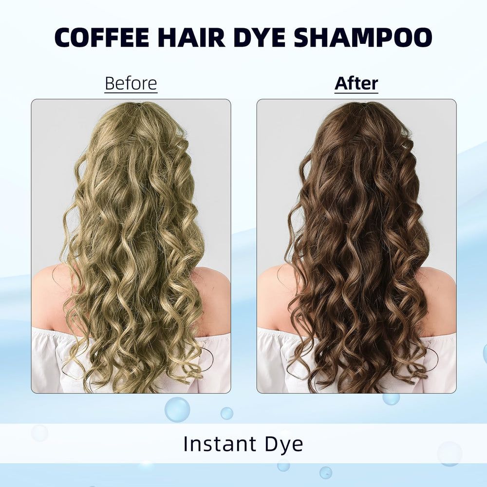 Ivnil Coffee Hair Dye Shampoo rich-lather demonstrates easy at-home color application with salon-like results.