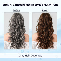 Ivnil dark brown hair dye shampoo gray-coverage result demonstrates rejuvenation