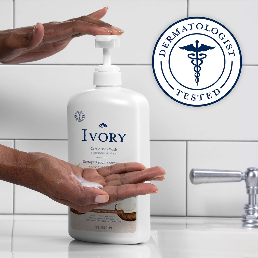 Ivory Body Wash plant-based cleaners image demonstrates effective dirt removal without harsh chemicals