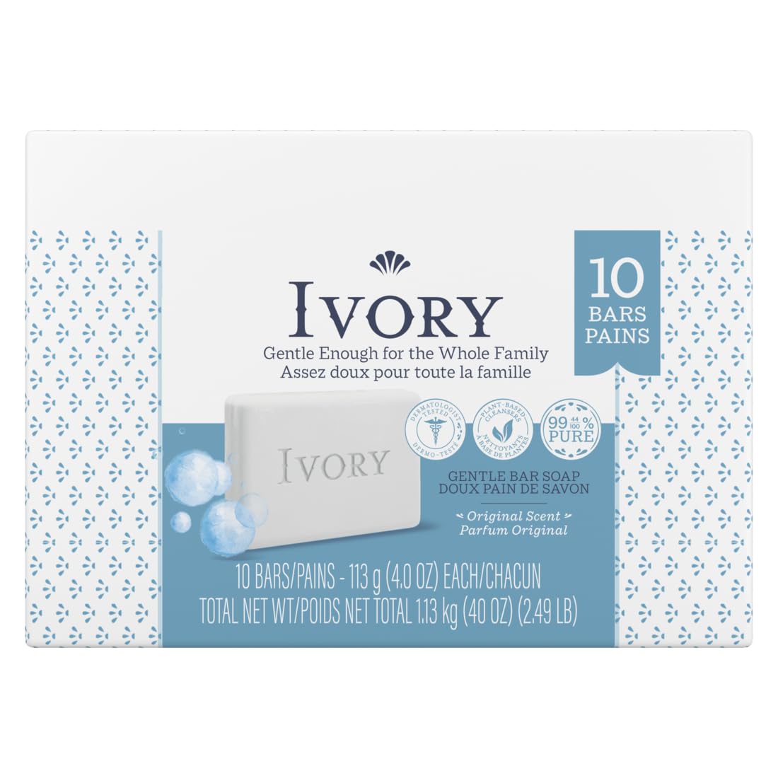 Ivory Clean Original Bar Soap being used in a bathroom shelf for simple cleansing.