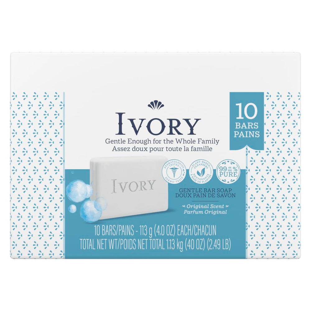 Ivory Clean Original Bar Soap being used in a bathroom shelf for simple cleansing.