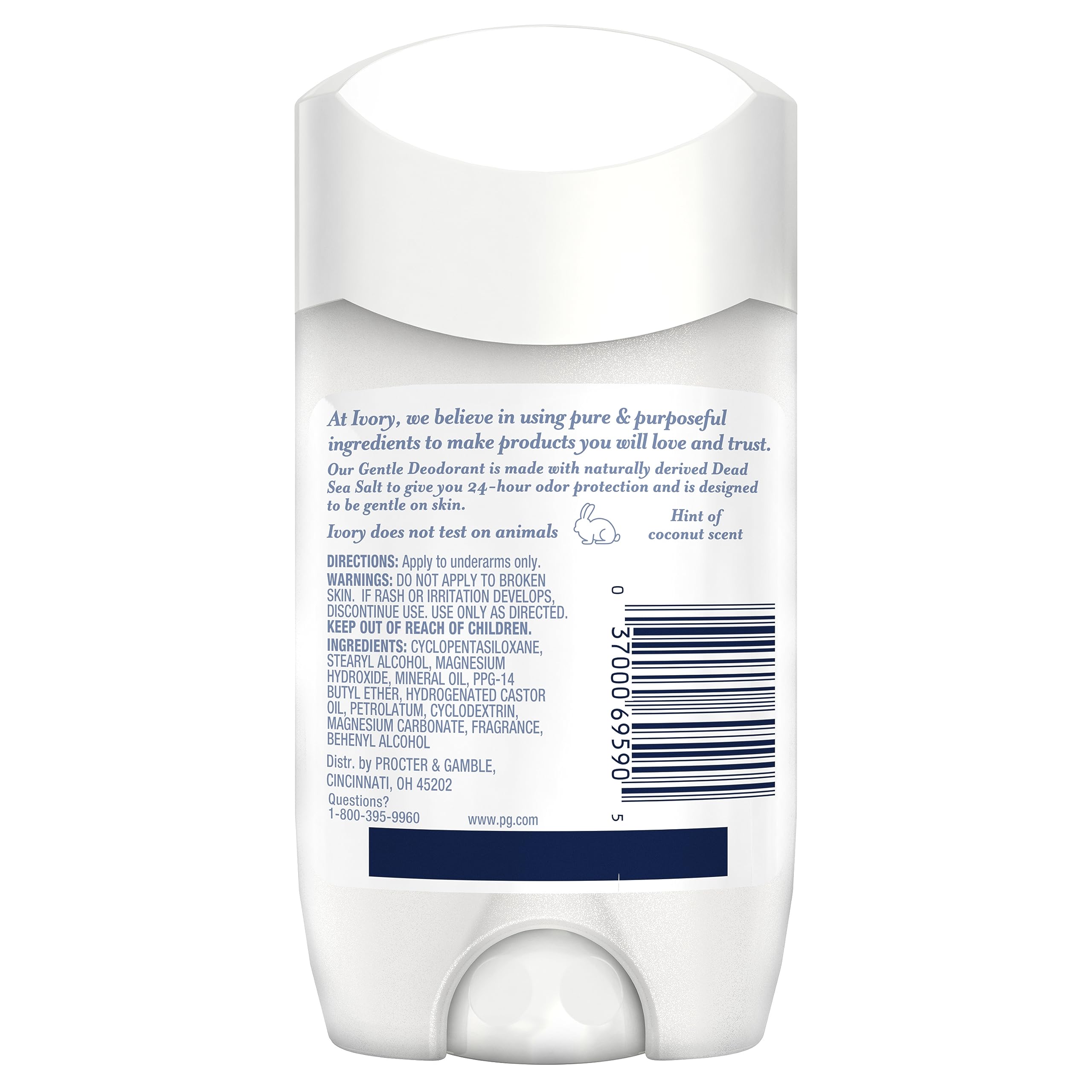 Ivory aluminum-free graphic highlights no aluminum or harsh additives.
