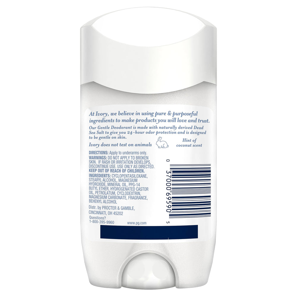 Ivory aluminum-free graphic highlights no aluminum or harsh additives.