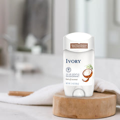 Ivory deodorant twist-open applicator showing easy, mess-free daily protection.