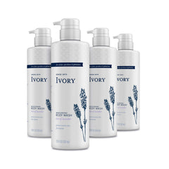 Ivory sensitive-skin body wash bottle front showing gentle cleansing