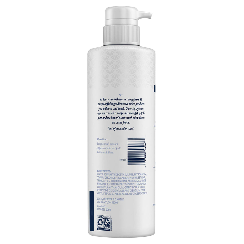 Ivory sensitive-skin body wash lavender scent close-up illustrating fragrance