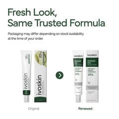 IVOSKIN Intensive Cica Repair Cream swatch demonstrates rich hydration for calm complexion.