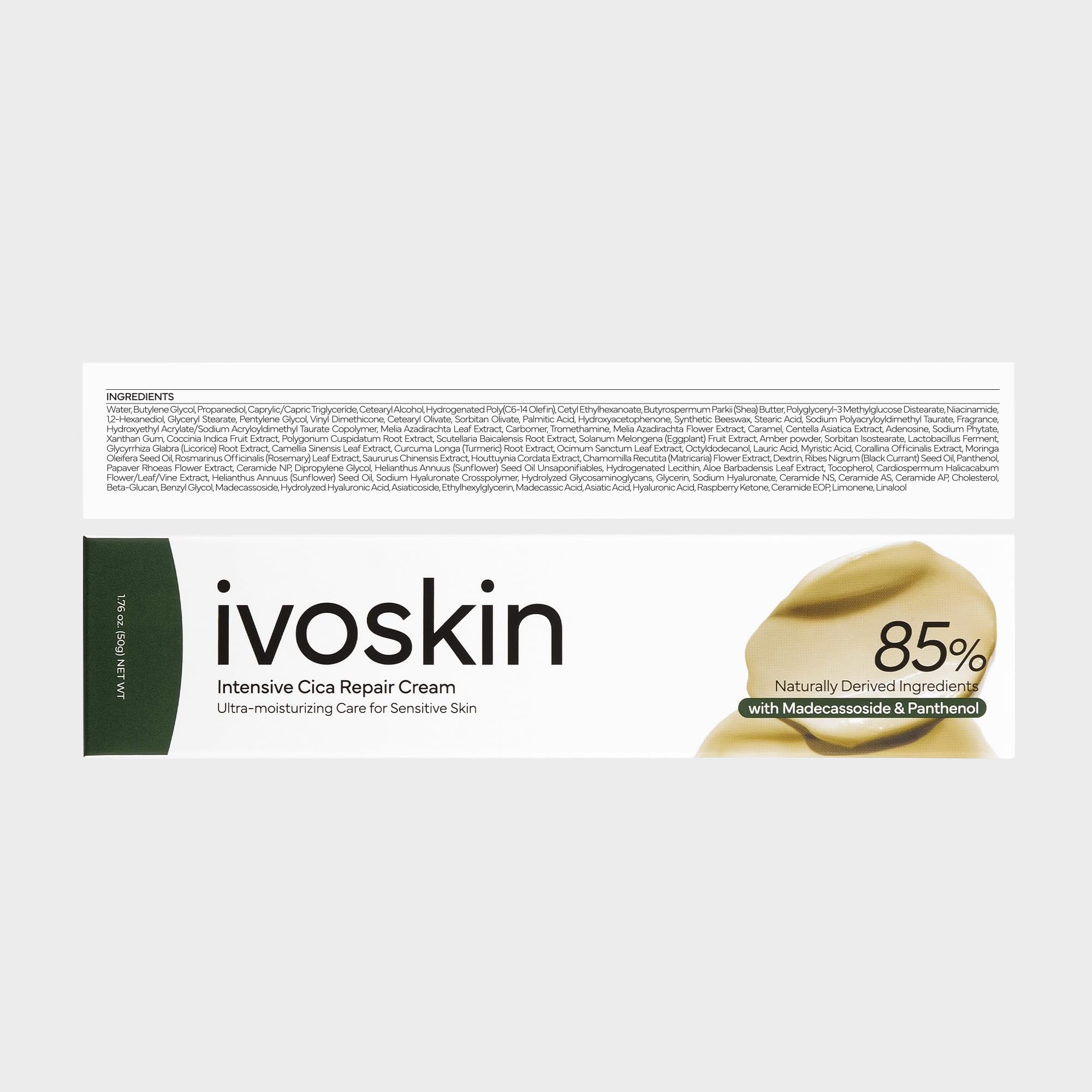 IVOSKIN Packaging emphasizes clean design and ingredient transparency.