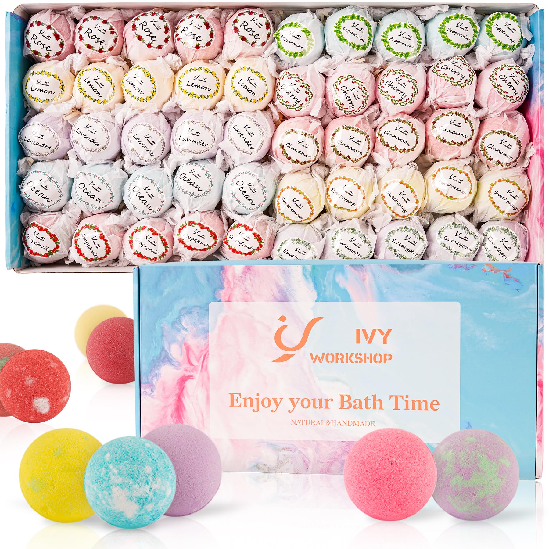 IvyWorkshop bath bombs gift set in a box ideal for Mother's Day or special occasions