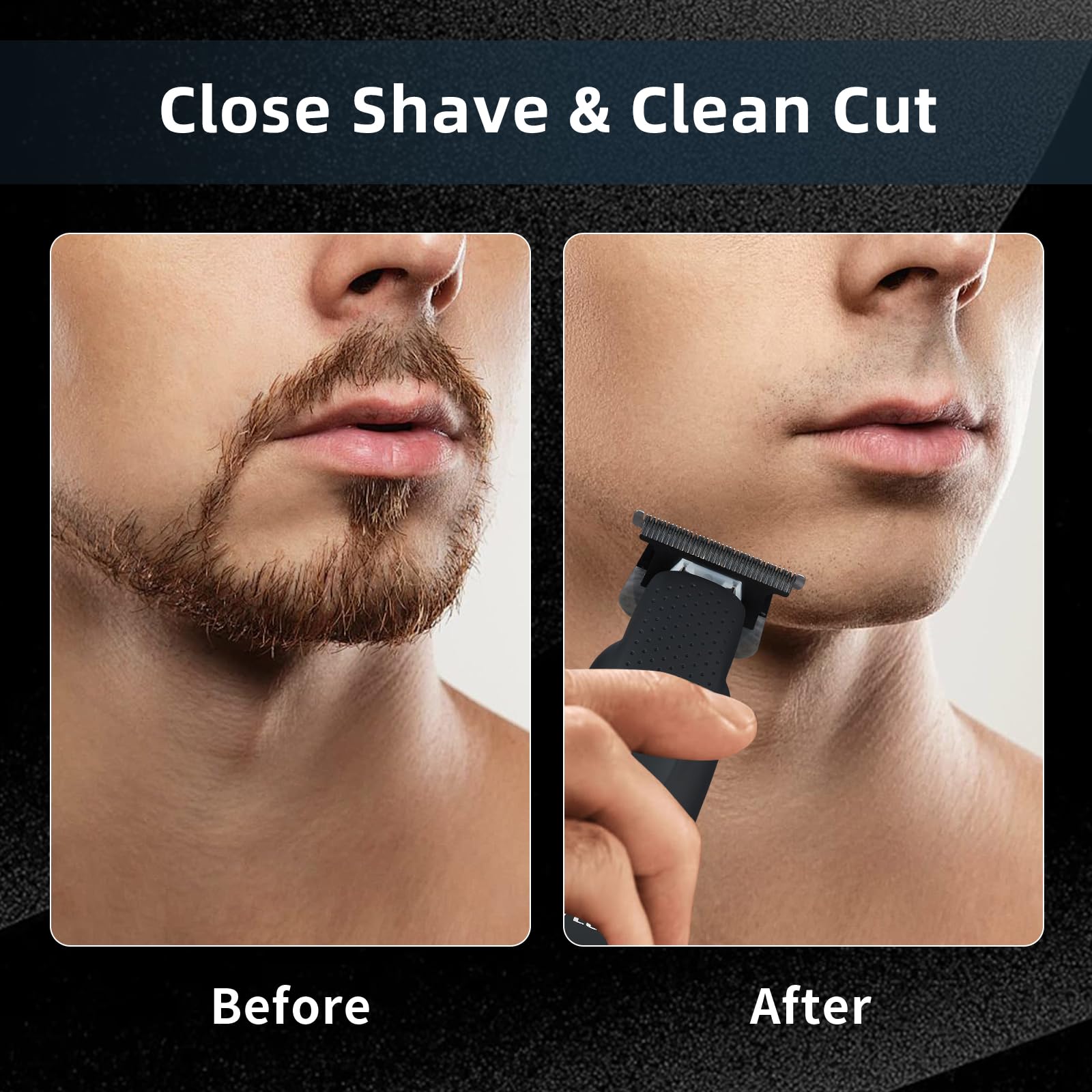 IWEEL Beard Trimmer rubber body and ergonomic grip for steady trimming