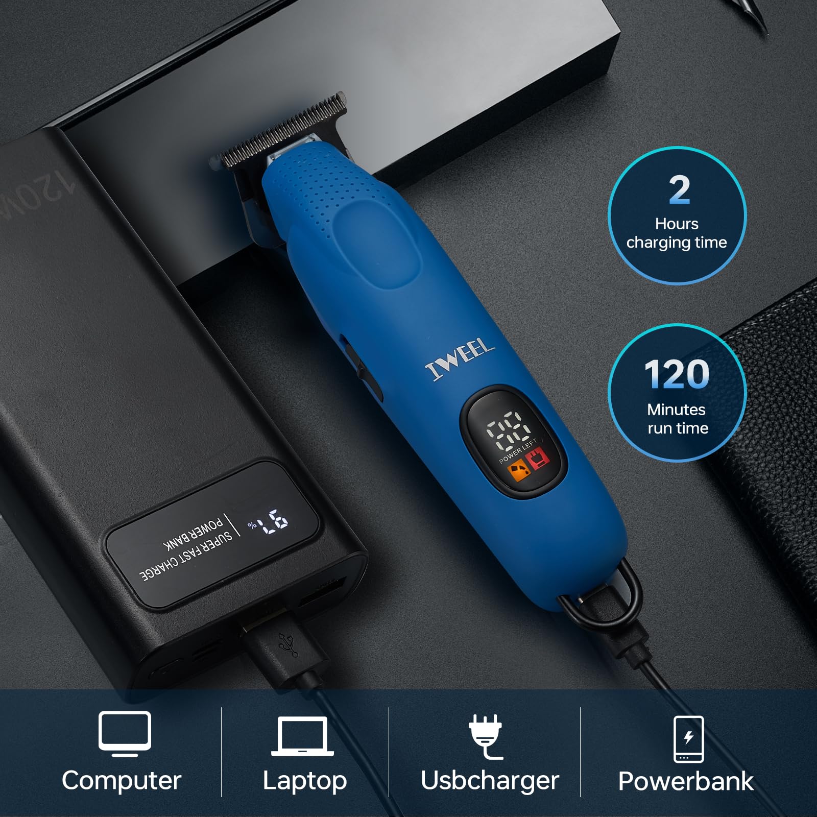 IWEEL cordless design makes travel grooming effortless anywhere, anytime