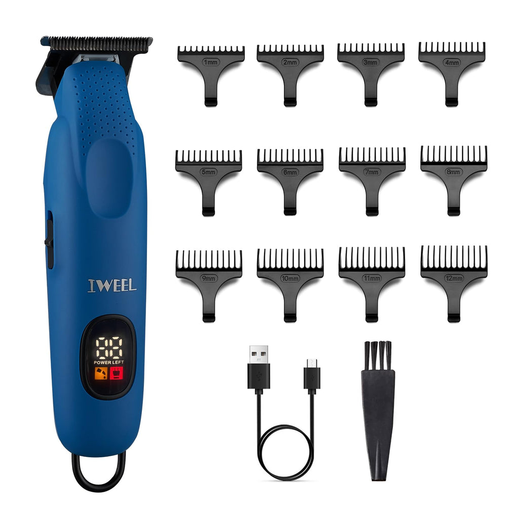 IWEEL professional beard trimmer closeup T-blade for precise trimming.