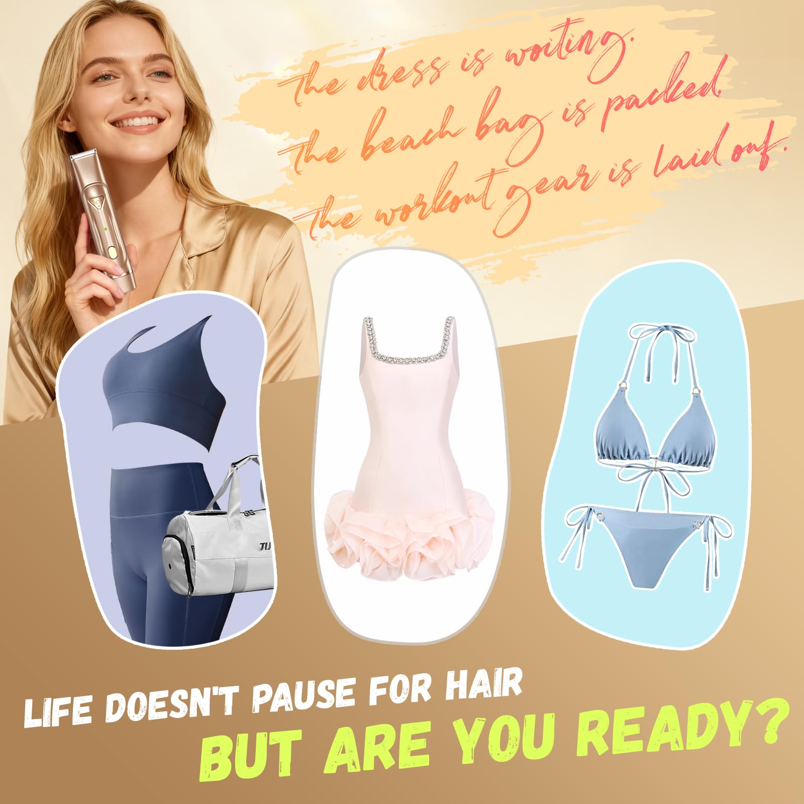 IZRIO Dermave ergonomic grip enables precise bikini trimming