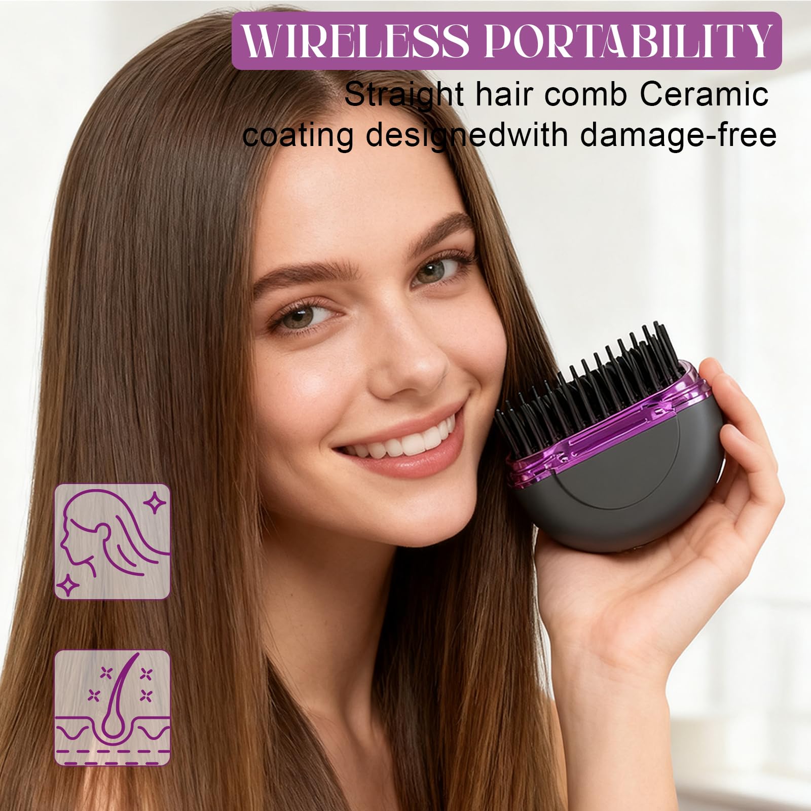 IZRIO Glambrush Mini as a multi function brush for straightening smoothing and volume