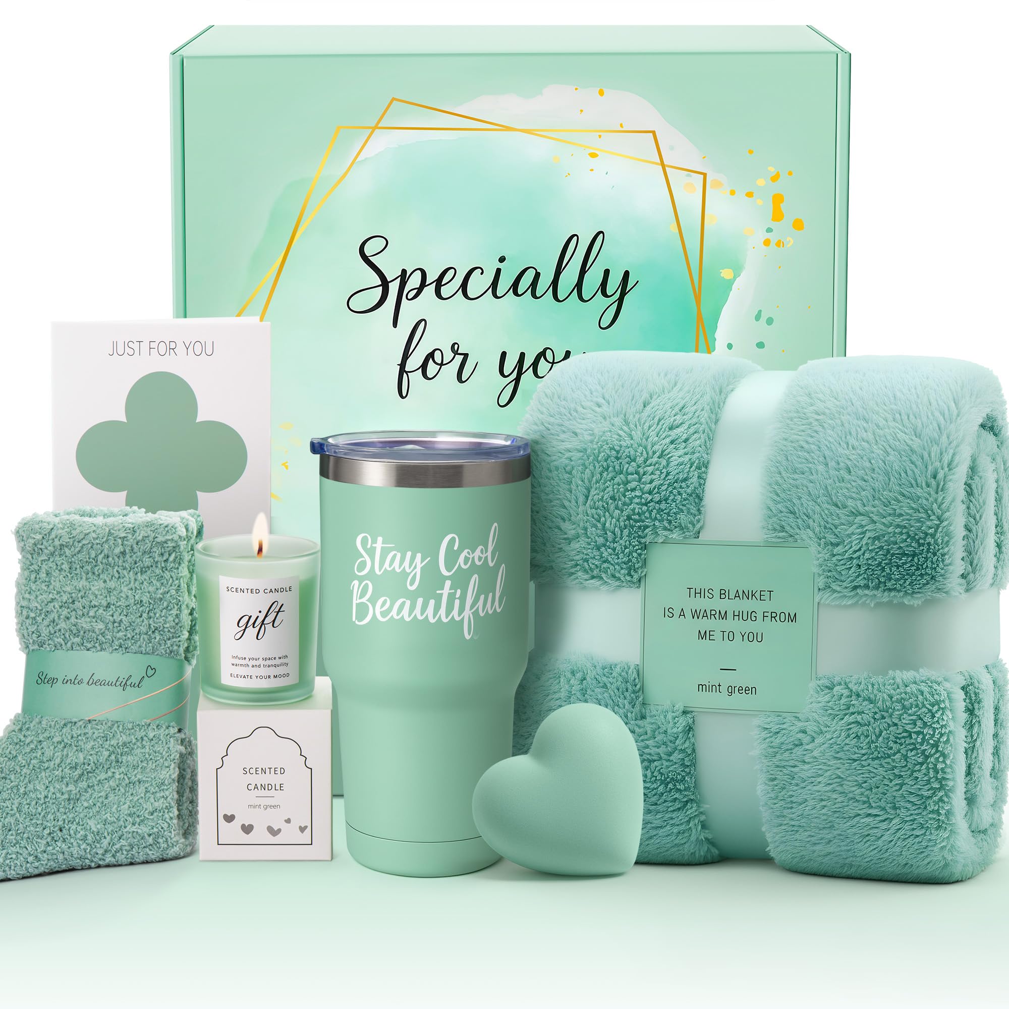 IZZUBIZ Christmas spa gift basket on table offering cozy pampering moments