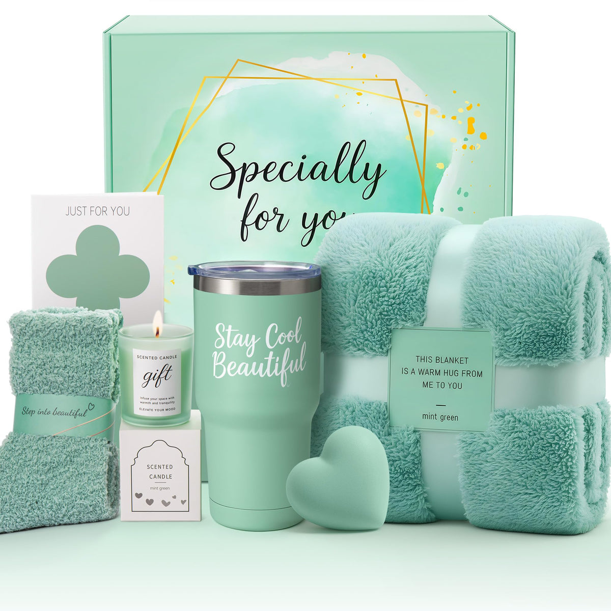 IZZUBIZ Christmas spa gift basket on table offering cozy pampering moments