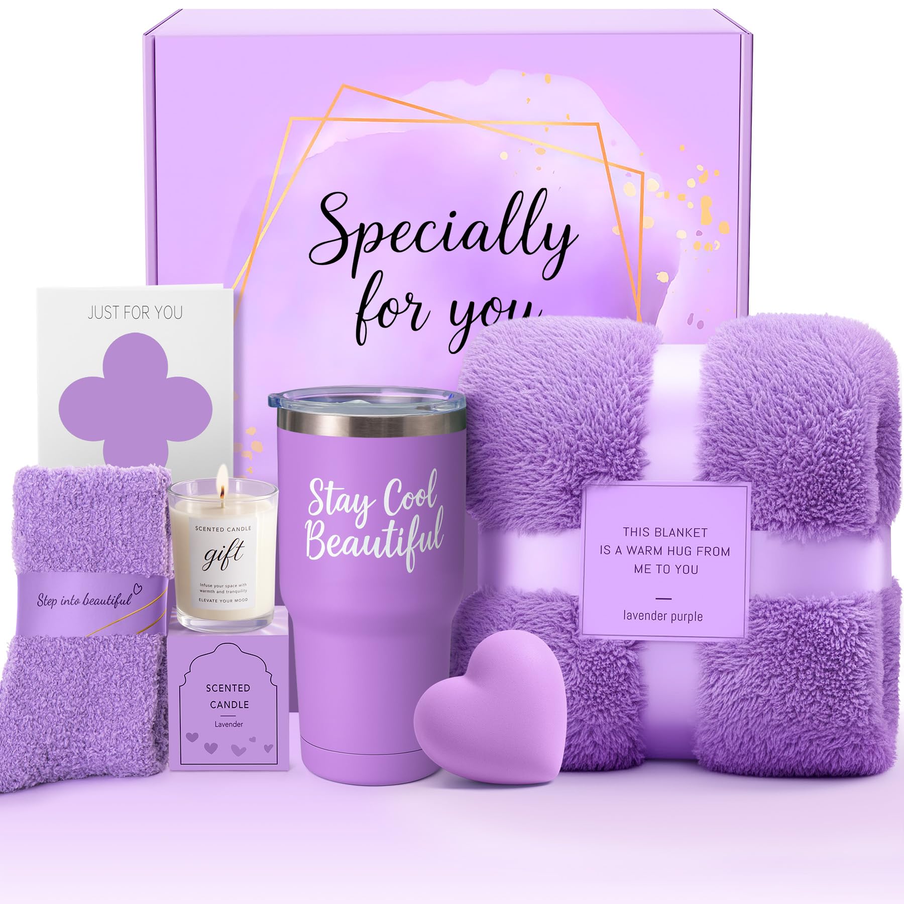IZZUBIZ Christmas spa gift set basket highlights purple elegance for personalized at-home pampering