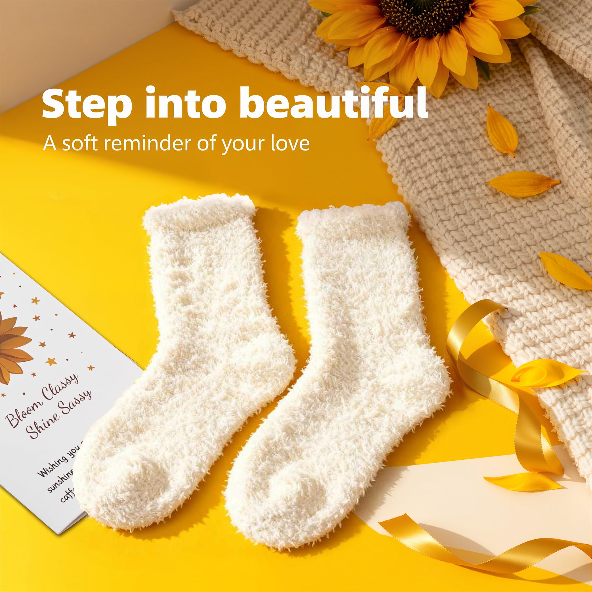 IZZUBIZ Plush socks provide cozy comfort after pampering.