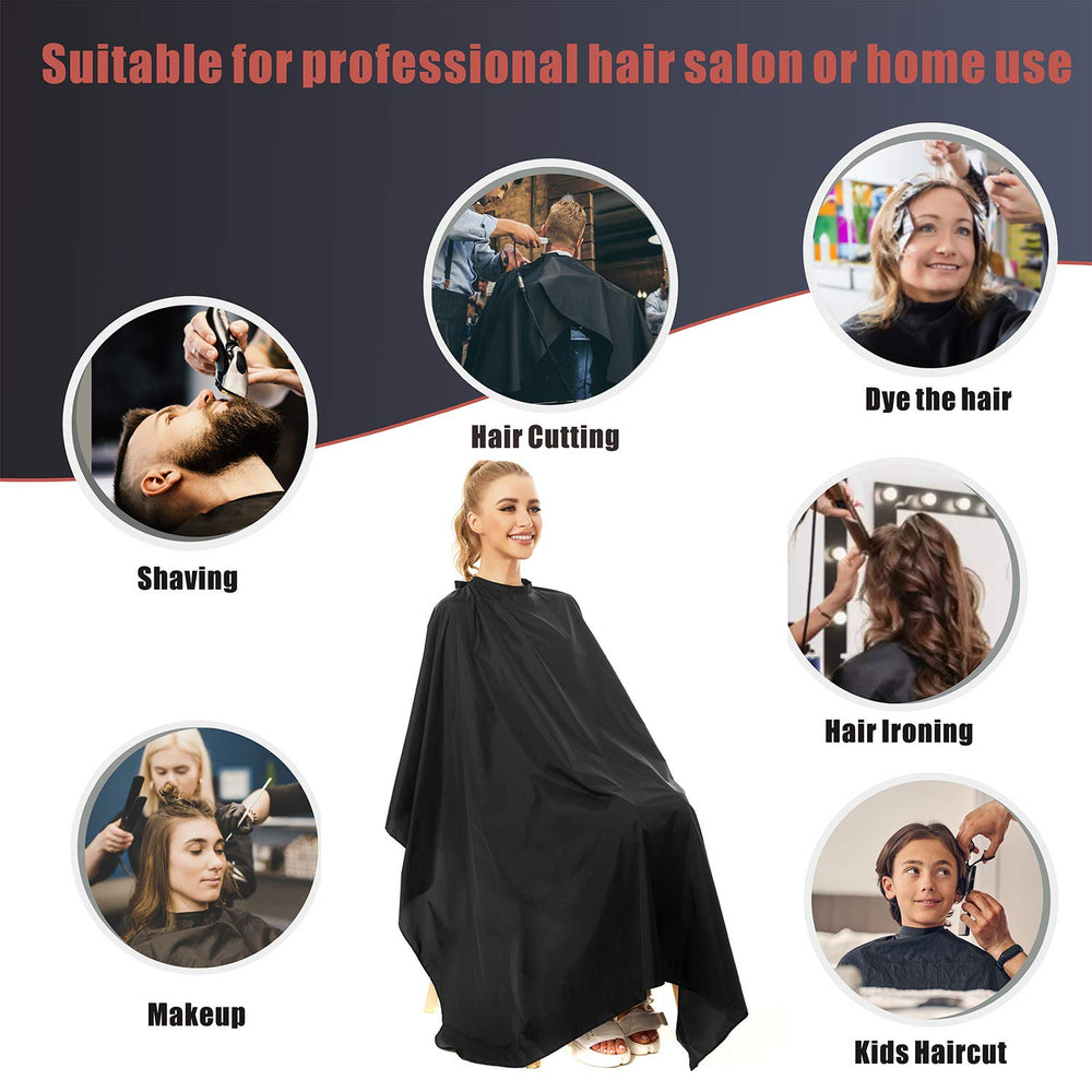 Izzycka barber cape adjustable snap closure closeup showing comfy neck fit