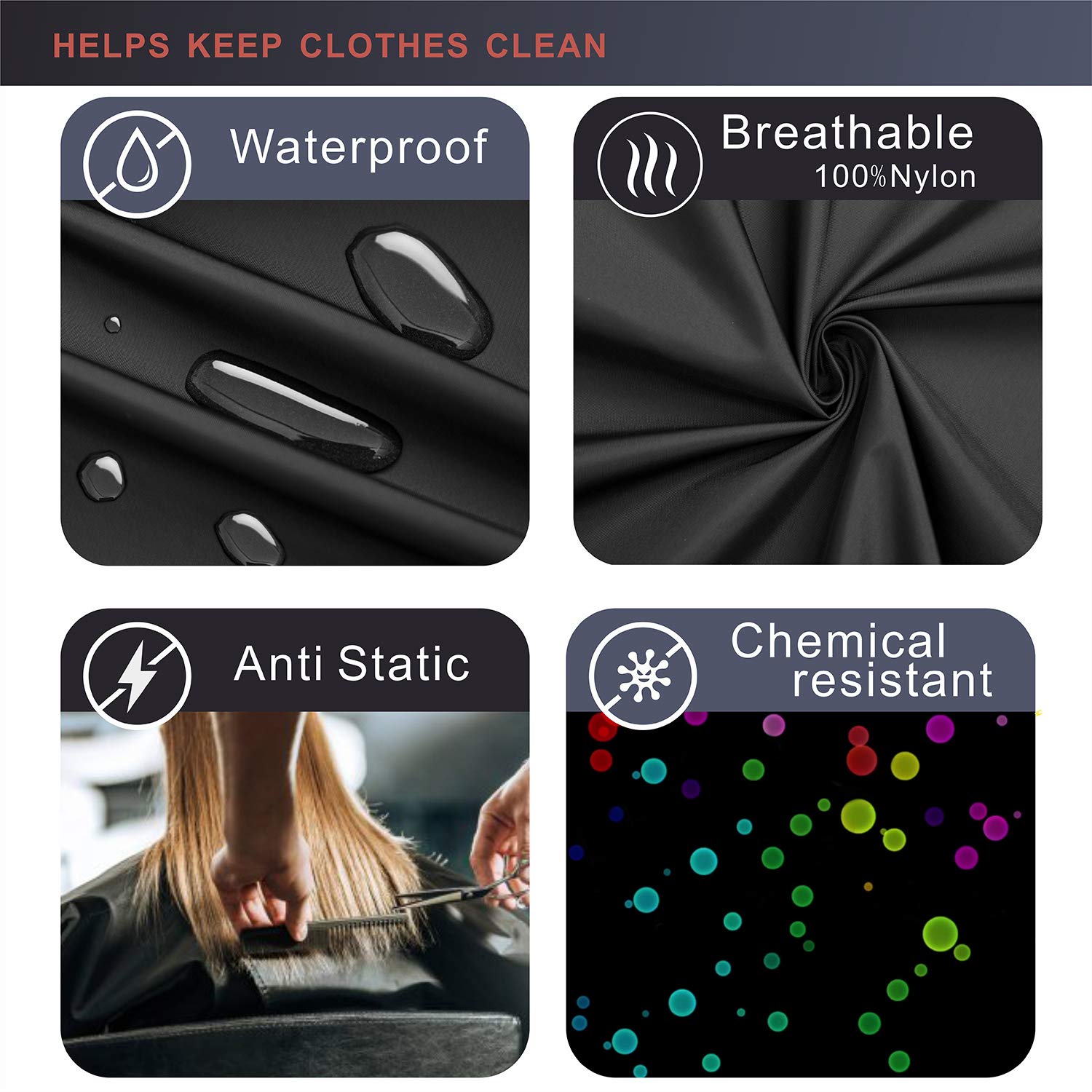 Izzycka barber cape easy care wipe or machine wash