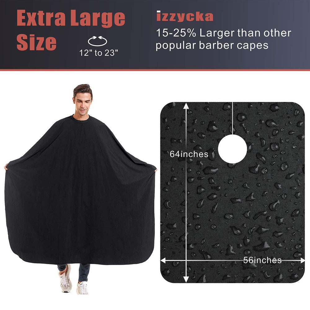 Izzycka barber cape unisex black color for versatile styling