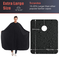 Izzycka barber cape unisex black color for versatile styling