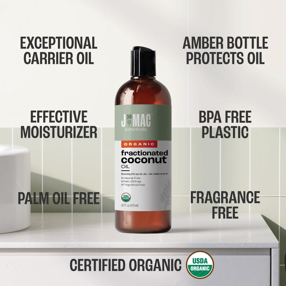J MAC BOTANICALS coconut oil used as leave-in conditioner for dry hair