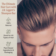 J.R.LIGGETT'S Tea Tree shampoo bar close-up reveals natural texture.