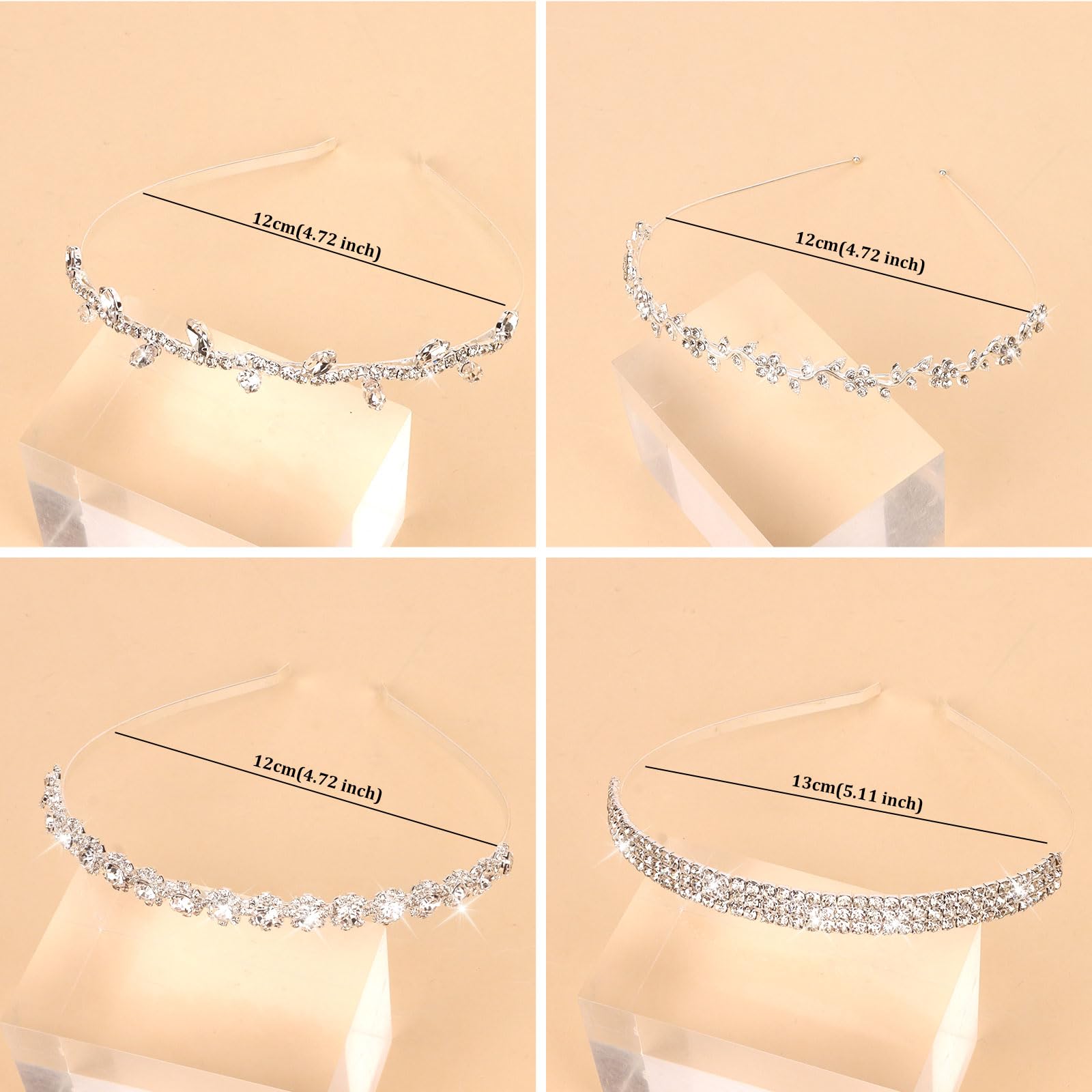 Jaciya rhinestone headband featuring flower crystal accents for radiant prom-night sparkle.