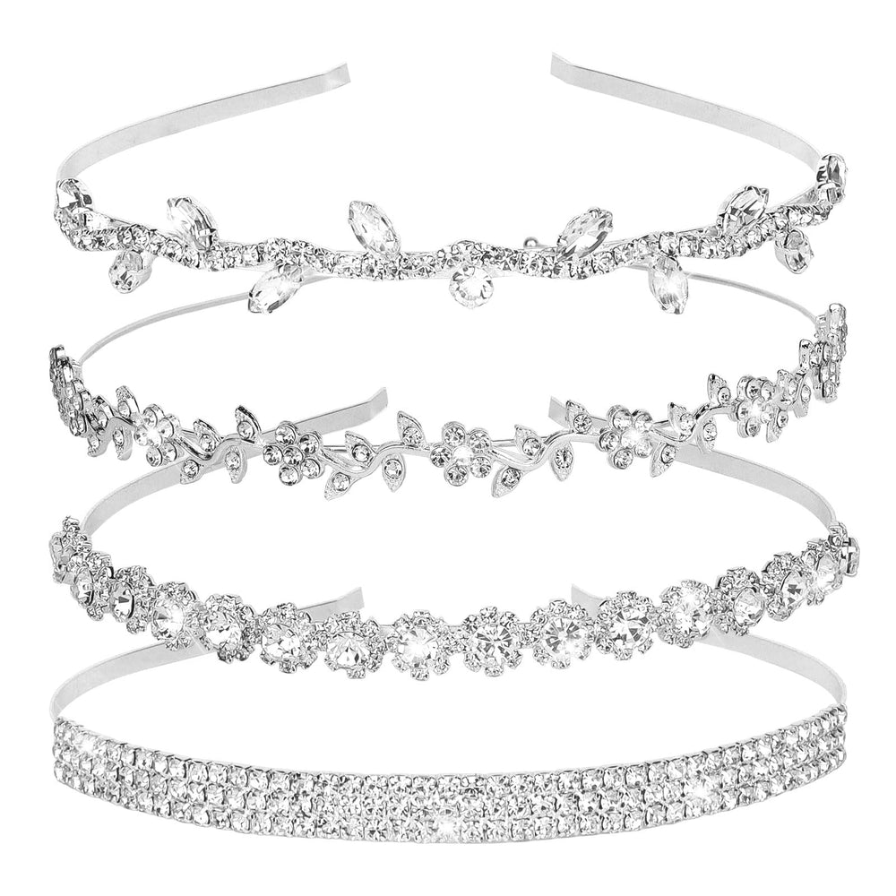 Jaciya rhinestone headband with leaf design for elegant bridal look and secure all-night wear.