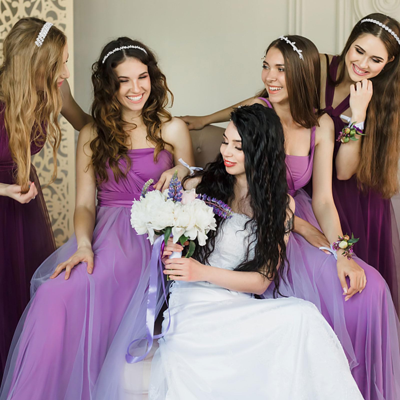Jaciya rhinestone headband prom accessory elevates hairstyles with instant sparkle and secure grip.