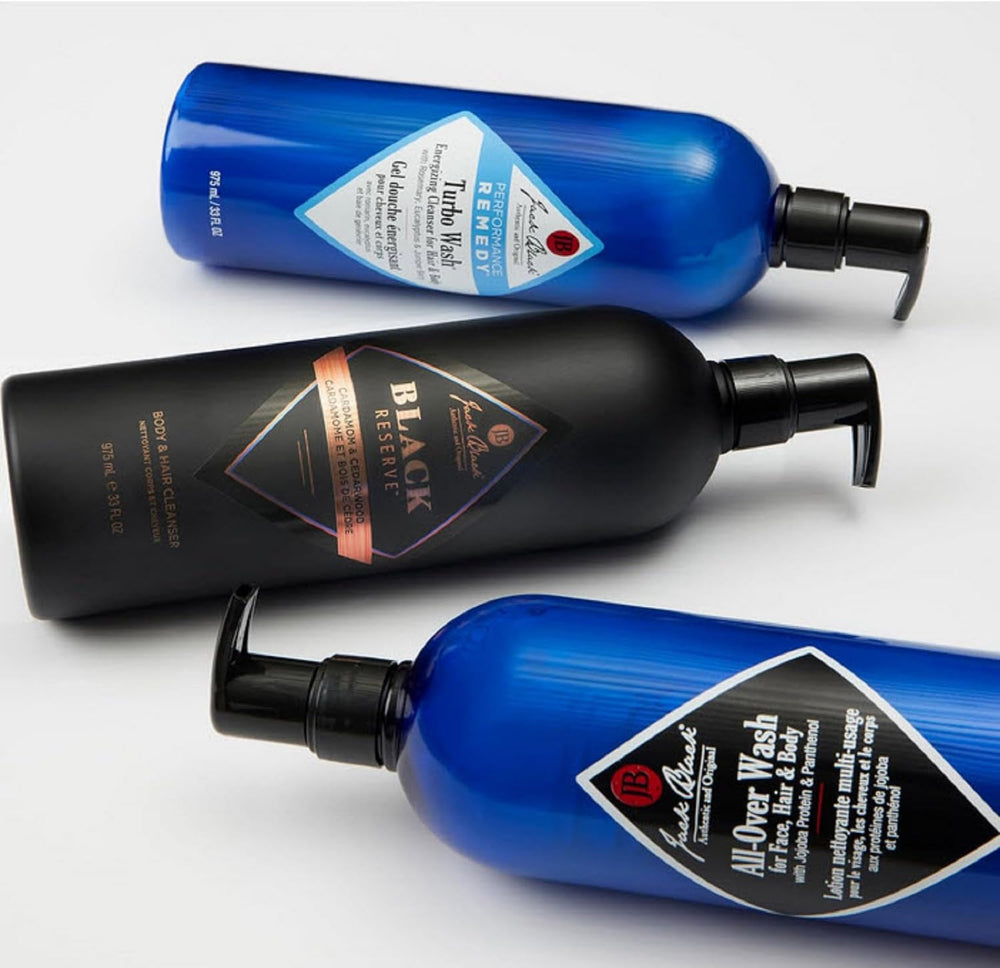 Jack Black All-Over Wash sea kelp feature highlights hydration for skin and scalp.