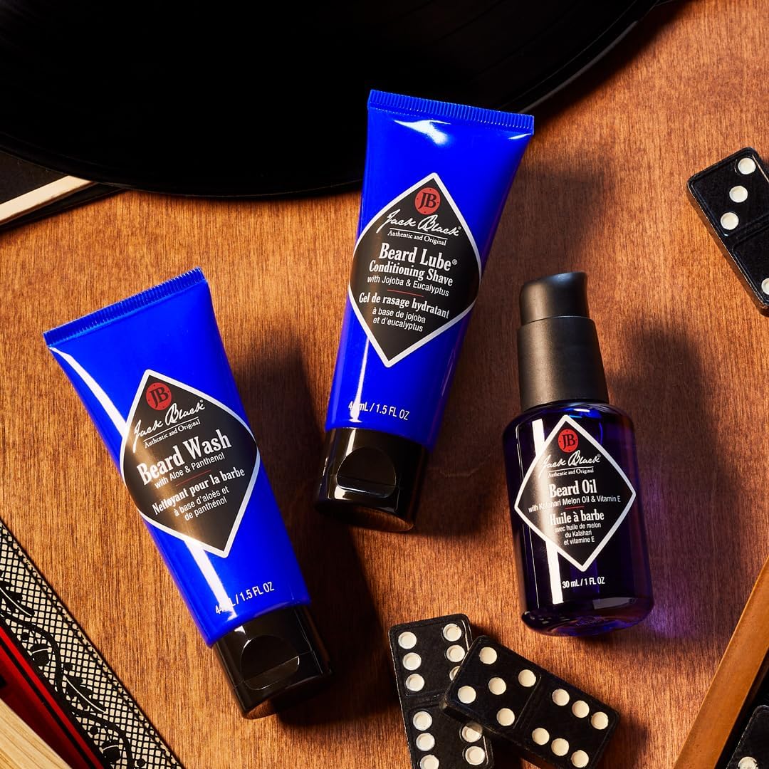 Jack Black label shows dermatologist-tested, paraben-free quality.